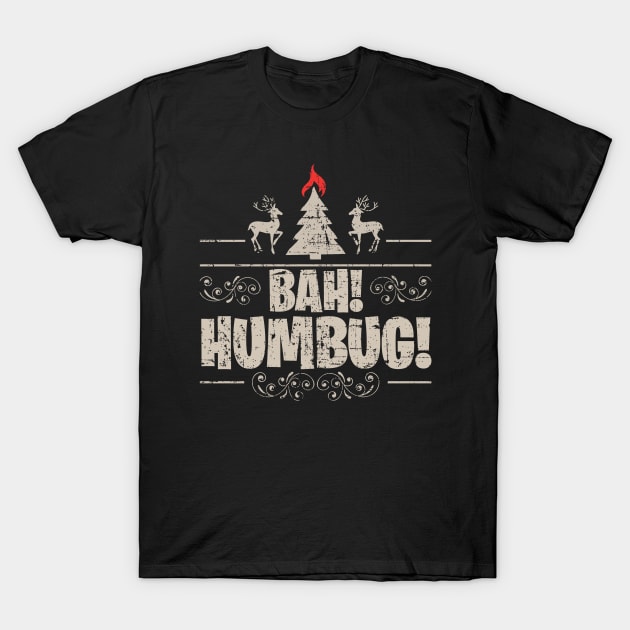 Bah! Humbug! Distressed T-Shirt by hauntedjack